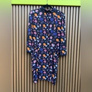 ba&sh Floral Mini Dress - Black, Orange, Purple